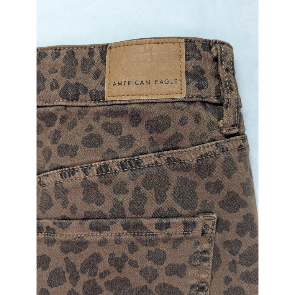 American Eagle Womens Sz 8 Brown Leopard Super High Rise Jegging Stretch Pants - Picture 15 of 15